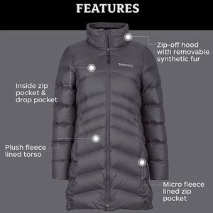 MARMOT Women’s Montreal Down Jacket Coat — Black Size Medium